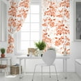thumbnail image 5 of Fsddascl Burnt Orange Botanical Blackout Curtains for Bedroom/Living Room, Thermal Insulated Kitchen Curtains, Vintage Nature Flower Grommet Darkening Window Treatment Drapes 52"x54"x2, 5 of 8