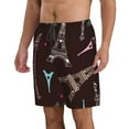 thumbnail image 2 of Bixox Men's Eiffel Tower printing Casual Classic Fit Short Summer Beach Shorts, 2 of 6