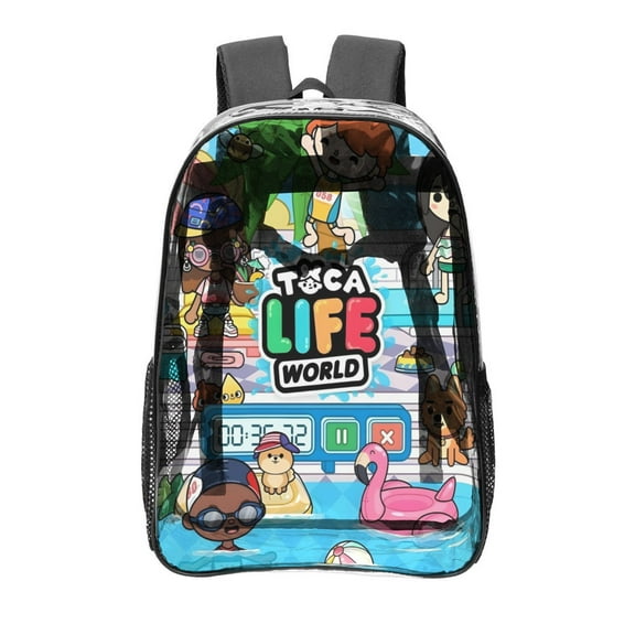 Toca Life Pattern Transparent Backpack Lightweight And fashionable Showcasing Personality And Leading The Trend