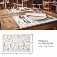 thumbnail image 3 of Placemats Set of 6, Spring Floral Woven Placemat, Linen Place Mats for Kitchen/Dining Tables, Pink Flowers Sage Green Plaid Pastoral Washable Table Mats for Party, 3 of 8