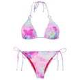 thumbnail image 5 of RELLECIGA Women's Halter Ring Triangle Bikini Sets Sexy String Bikini Two Piece Swimsuit Floral Bathing Suits Size L, 5 of 5