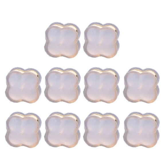 10Pcs/set Earring Backs Silicone Flat Eartuds Backs for Studs Clear Four-Leaf Grass Shaped Comfort Earring Backs