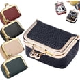 thumbnail image 1 of Genuine Leather Mini Jewelry Box, Portable Small Travel Jewelry Leather Box with Kiss Lock,Mini Jewelry Bag Ring Box, Solid Color Travel Jewelry Case Storage Box for Girls, Women (Black), 1 of 6
