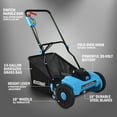 thumbnail image 3 of Wild Edge Reel Mower, 16-Inch 20-Volt Lithium-Ion Electric Reel Lawn Mower Kit, 4.0 Ah High-Capacity Battery and Wall-Mounted Charger Included, 3 of 8