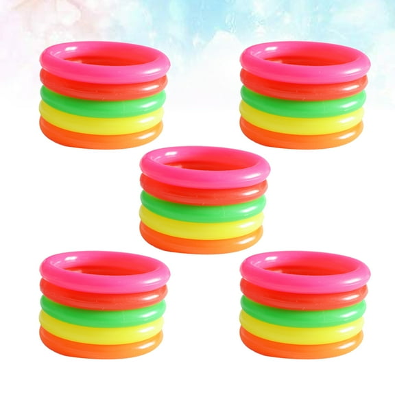NICERIO Toss Rings for Kids Toss Circle Rings Plastic 25 Pcs Assorted Color