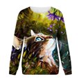 thumbnail image 4 of Camisas de mujer con estampado gráfico de manga larga con cuello redondo, sudadera, suéter, tops cómodos Fridja  hkj1563, 4 of 4