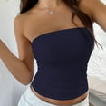 thumbnail image 2 of TODOZO Strapless Tops for Women Tube Tops for Women Strapless Bandeau Tanks Casual Backless Shirts Sleeveless Blouse New Y2K Solid Color Backless Knit Strapless Top for Women, 2 of 7
