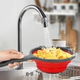thumbnail image 2 of Kitchen Foldable Silicone Strainer,Bonison Collapsible Colander with Handle, Food-Grade Silicone kitchen Strainer Space-Saver Folding Strainer Colander,(Red,2Piece 1Set), 2 of 9
