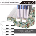 thumbnail image 2 of Pack of 6 Cardboard Magazine Holder Premium Magazine File Holder Organizer, Magazine File Organizer, Large Volume Magazine Storage Box as Book Bins or Folder Holder for Desk - Teal Floral, 2 of 6