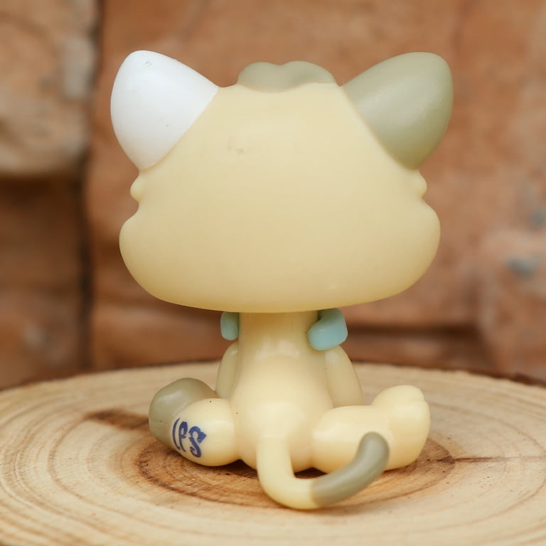 Mini Pet Shop lps Yellow Kitten #1074 with Collar Accessory Cute