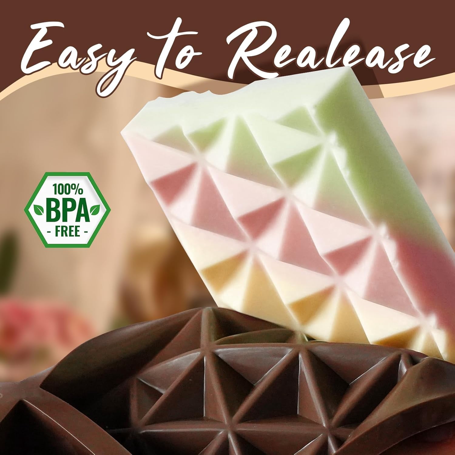 FRKSMD-Chocolate Bar Silicone Molds, Large Stuffed Dubai Pistachio Deep Bar Moulds Kit 1 Inch Thick Big Pack of 2, Ideal for Homemade Making Bar Candy Bar Bpa Free DIY