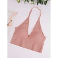 thumbnail image 7 of Gustave Halter Longline Bralette for Women Wireless Padded Sports Bra V Neck Backless Seamless Ribbed Yoga Workout Crop Top with Built in Bra (Pink, M), 7 of 7