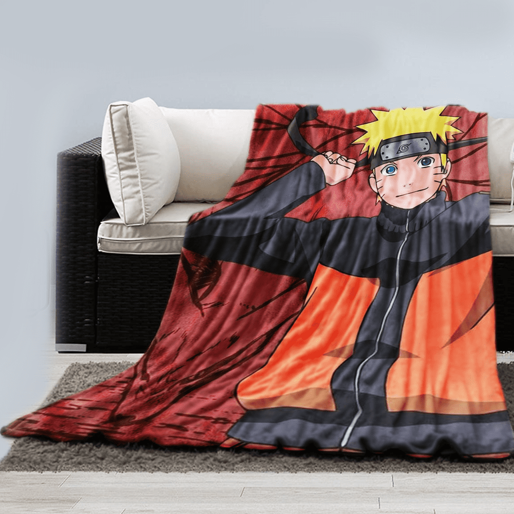 Naruto Kakashi Hatake Anime Fleece Throw Blanket Official Naruto Throw Blanket Naruto Blanket Kakashi Sensei Soft Blankets and Throws Measures 60 x 45 Inches