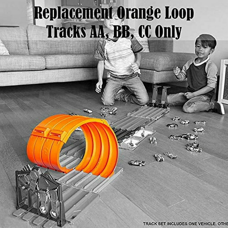 Replacement Parts for Hot Wheels Playset FTH77 Track Builder System Race Crate Die Cast Car Track Replacement Orange Loop Tracks AA BB CC