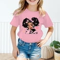 thumbnail image 2 of LUOGENLI T-Shirt pour Filles T-Shirt d'Été pour Filles à Col Rond, Imprimé de Dessin Animé, Décontracté, Ample, à Manches Courtes, T-Shirt Maxi avec Fente 12-14 Ans, 2 of 5
