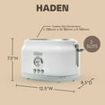 thumbnail image 4 of Haden Dorset 2 Slice Extra Wide Slot Stainless Steel Toaster with Tray, Ivory, 4 of 10