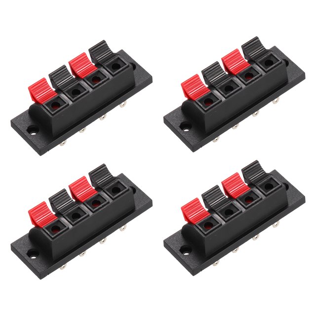 4 Way Spring Terminal Clip Push Release Connector Plate Strip Block WP4-1 4Pcs