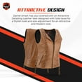 thumbnail image 3 of Daniel Smart Women Leather Vest – Unique Brown Leather with laced up Sides Detailed Leather Vest with Multifunctional Pockets, 3 of 7