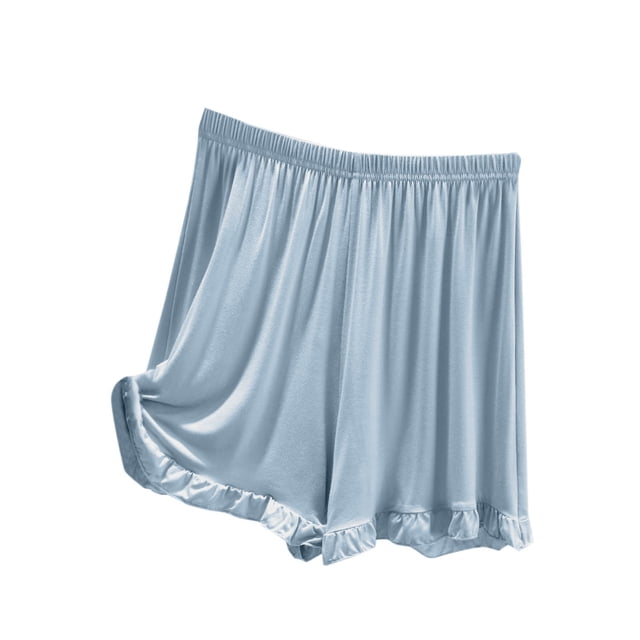 Timegard Womens Pjs Shorts Ruffle Elastic Waist Loose Soft Loungewear Solid Color Pajamas Shorts Summer