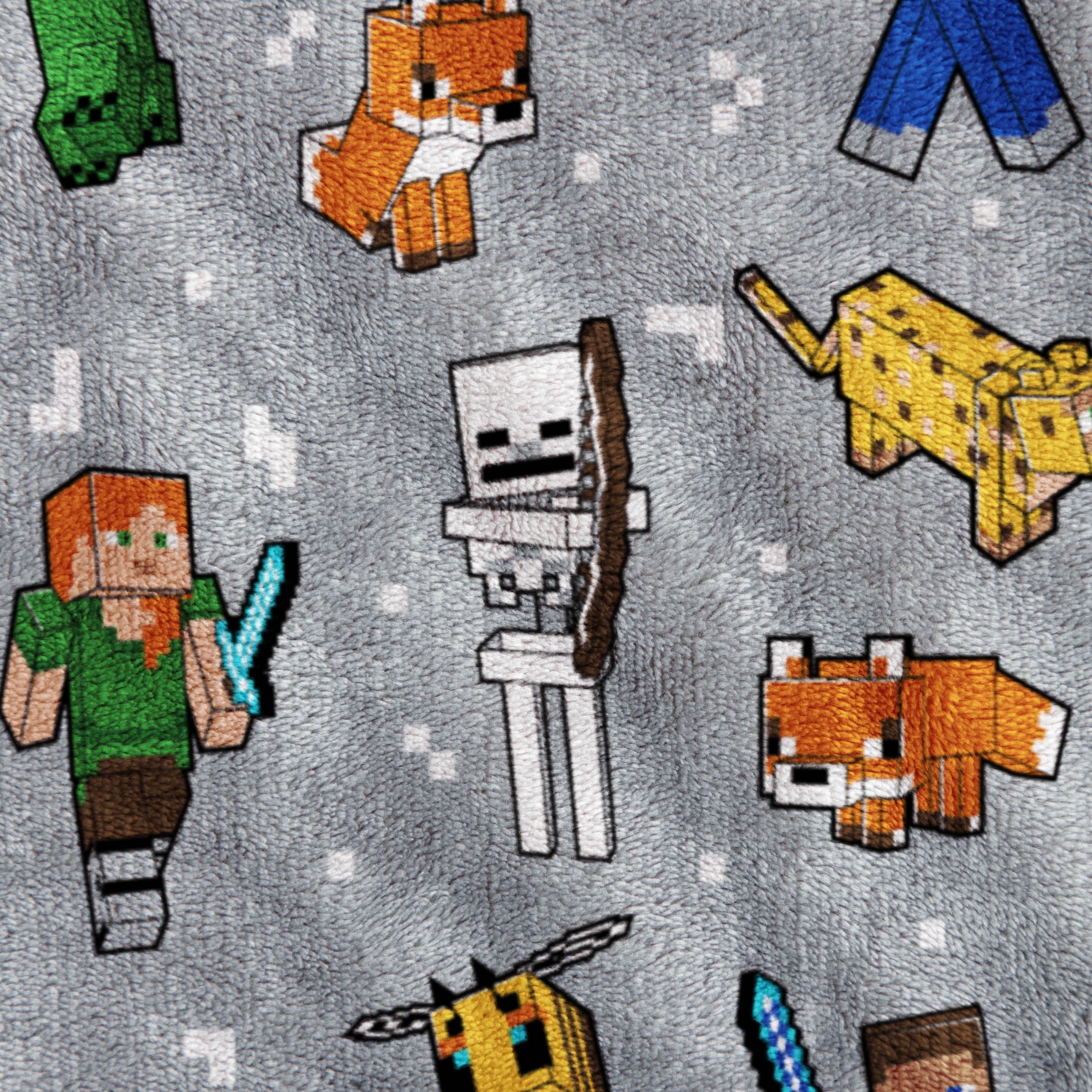 Minecraft Silk Touch Blanket with Sherpa Fleece Back, 50" x 70"