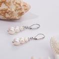 thumbnail image 2 of Freshwater Pearl Earrings 925 Sterling Silver Leverback Pearl Drop Earrings for Women Jewelry Gifts, 2 of 5