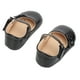 thumbnail image 4 of Zapatos de bebé con lazo de PU artificial, decoración, lisos, elegantes, de princesa, para bebés recién nacidos de 6 a 12 meses, color negro, 12 cm/4,7 pulgadas, 4 of 15