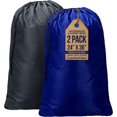 thumbnail image 1 of Canadian Linen Nylon Laundry Bags, 24"x36", 2 Pack, Drawstring Clothes Organizer Waterproof Fabric Durable Storage Bag Hamper, Grey + Blue, 1 of 9