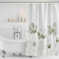 thumbnail image 4 of Sage Green Flowers Waterproof Fabric Shower Curtain,Watercolor Retro White Floral Leaves Waterproof Fabric Shower Curtain for Bathroom Curtains Bathtubs Shower Curtains with 12 Hooks Small 36x72in, 4 of 8