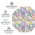 thumbnail image 4 of Pofeuu different patchwork Print Leather Coasters Set of 6, Round Cups Mugs Mat Pad for Home Kitchen Heat Resistant Drink Coasters,Octagon, 4 of 7