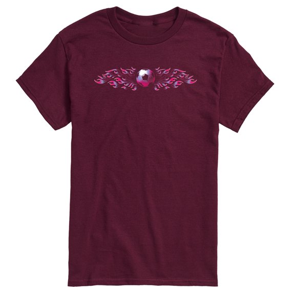 Instant Message - Soccer Flames Pink Short Sleeve Graphic T-Shirt