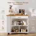 thumbnail image 5 of Walsunny Kitchen Island on Wheels with Storage Cabinet, Rolling Cart Kitchen Storage Organizer with/3 Side Spice Rack White, 5 of 9
