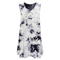 thumbnail image 2 of MBJ WDR1077 Womens Tie Dye Round Neck Sleeveless Trapeze Dress Tunic Top XXL WHITE_BLACK, 2 of 4