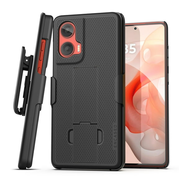 Encased DuraClip for Moto G Stylus 5G 2024 Belt Case with Holster Clip and Kickstand (Black)