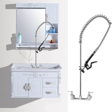 119cm Double Handle Water Brushed High Pressure Flushing Pull Down Faucet