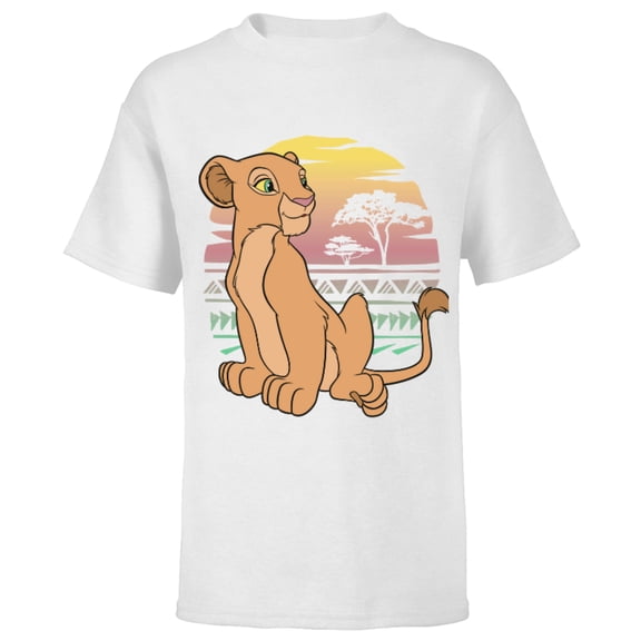 Disney The Lion King 90s Nala - Short Sleeve T-Shirt for Kids -Customized-White