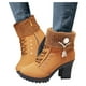 thumbnail image 3 of NECHOLOGY Botas Mujer Adulto Femenino Zapatos Botines para mujer Zapatos de mujer Moda retro Botines casuales Zapatos de felpa con de agua Botas de mujer (Yellow, 8.5), 3 of 6