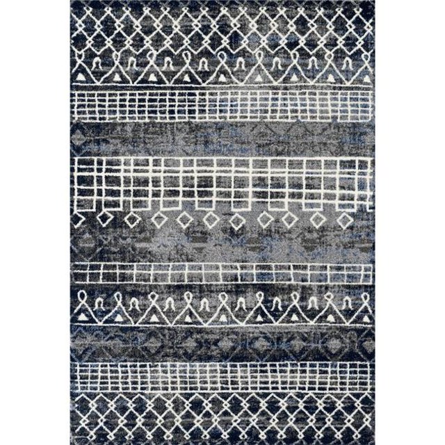 Amer Rug CAR32131 2 ft. 1 in. x 3 ft. 1 in. Caribe 3 Power-Loomed Area Rug - Charcoal