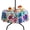 Colorful Paisley, variant on HBlife Round Tablecloth with Umbrella Hole and Zipper, Outdoor Indoor 60 inch Waterproof Patio Table Cloths, Paisley Print Fabric Spring/Summer Table Covers for Picnic, BBQs, Party
