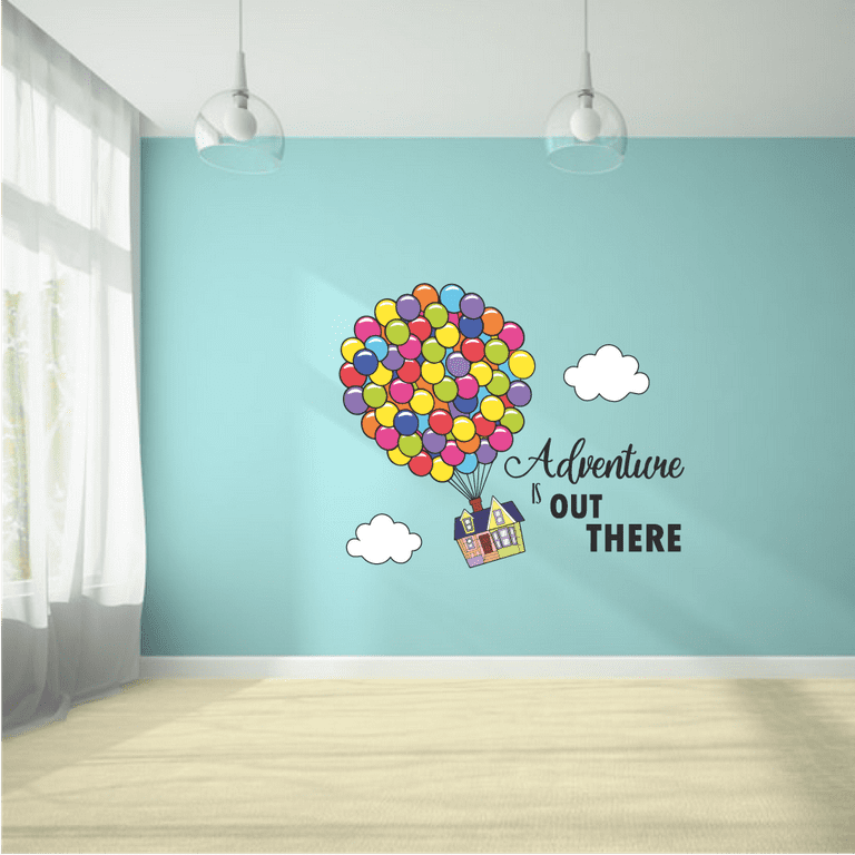 Adventure Balloon House Up Movie Cartoon Quotes Decors Wall ...