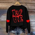 thumbnail image 2 of RKSTN Chandail de la Saint-Valentin pour Femmes, Chandail Uni Imprimé de Cœurs, Col Rond, Manches Longues, Coupe Ample, Chemisier, Hauts, 2 of 6