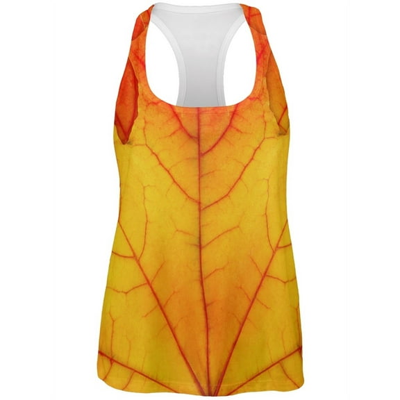 Halloween Autumn Fall Leaf Costume All Over Womens Racerback Tank Top - 2X-Large
