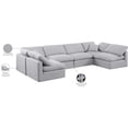 thumbnail image 2 of Meridian Furniture Indulge 199" Linen Fabric U-Shaped Modular Sectional in Gray, 2 of 7