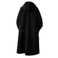 thumbnail image 7 of Black Mens Shirts Hooded Outerwear Wool Trench Coat Fall Winter Long Sleeve 2025 Coats, 7 of 7