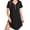 B1-Black, variant on Women's Nightgown Short Sleeve Sleepshirt V Neck Lounge Dress with Pocket, Soft Floral Nightshirt Pajama in Size L
