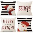 thumbnail image 1 of Fundas de almohada navideñas de 18 x 18, juego de 4 decoraciones navideñas Merry Christmas Believe Santa Clau, 1 of 5