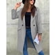 thumbnail image 3 of Abrigo De Longitud Midi Con Botones, Chaqueta De Abrigo De Longitud Midi Con Cuello Vuelto De Color Puro A La Moda Suave Para Mujer Para Invierno ANGGREK JE1711, 3 of 5