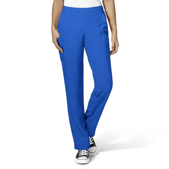 W123 Womens Flat Front Double Cargo Scrub Pants