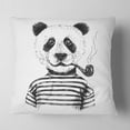 thumbnail image 2 of Designart Hipster Pandas Black and White - Animal Throw Pillow - 16x16, 2 of 5