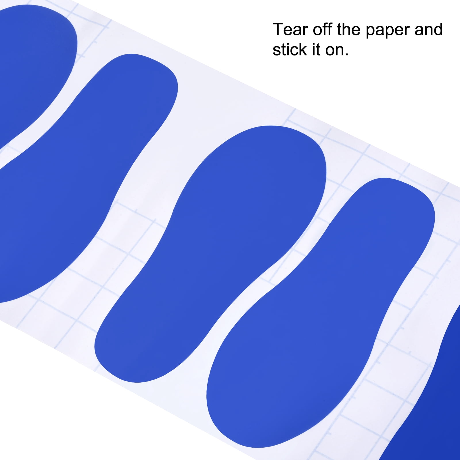 Unique Bargains Durable Footprint Sticker Shoes Floor Decal Sign Blue 10x4"