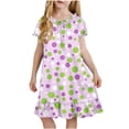 thumbnail image 2 of Cethrio Girls' Nightgowns Size 6, Summer Comfy Mid-length Puff Sleeve Kids Sleep Dresses Sleepwear Multicolor Size 6, 2 of 8
